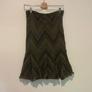 Alfani 100% Silk Green and Purple Skirt Size 6